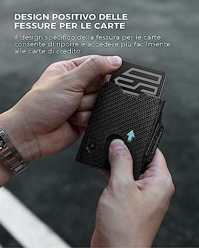 DODENSHA MagSnap Portmonee Herren | Slim Geldbörse mit RFID & Münzfach für 10+ Karten | Magnetverschluss für Alltag in S