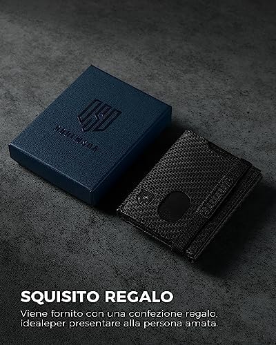 DODENSHA MagSnap Portmonee Herren | Slim Geldbörse mit RFID & Münzfach für 10+ Karten | Magnetverschluss für Alltag in S