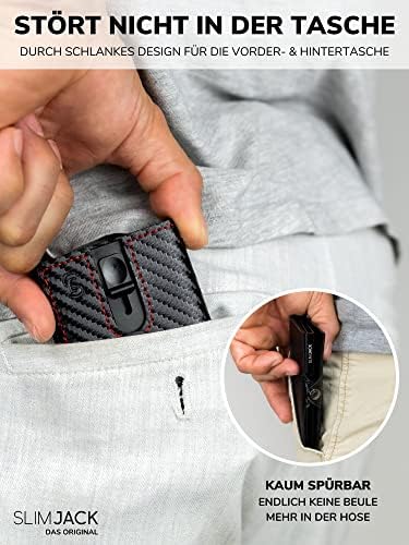 SLIMJACK Smart Wallet mit RFID-Schutz - Stilvolles Kreditkartenetui für Herren im Carbon Design
