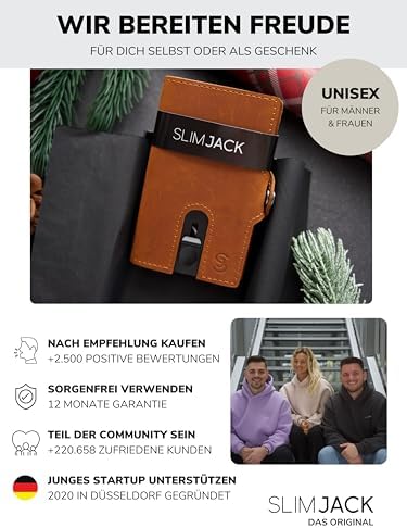 SLIMJACK Smart Wallet mit RFID-Schutz - Stilvolles Kreditkartenetui für Herren im Carbon Design