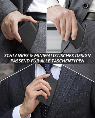 TEEHON Herren Geldbörse - Magnetische Slim Wallet mit RFID-Schutz & Münzfach für den Alltag - Stilvolles Leder Portmonee
