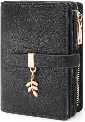 HNOOM Damen Geldbörse klein aus PU Leder mit RFID Blockierung – großer Komfort für unterwegs, 19 Kartenfächer, Reißversc