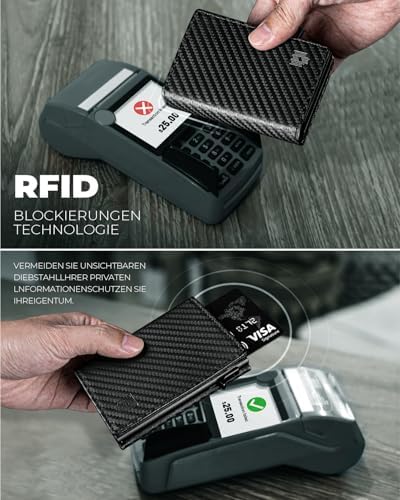 DODENSHA MagSnap Portmonee Herren | Slim Geldbörse mit RFID & Münzfach für 10+ Karten | Magnetverschluss für Alltag in S