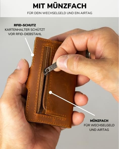 SLIMJACK Smart Wallet mit RFID-Schutz - Stilvolles Kreditkartenetui für Herren im Carbon Design