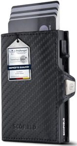 SF SCOFIELD Duality Classic Slim Wallet mit Münzfach | RFID geschützte Geldbörse für Männer | Ideal für 9-10 Karten