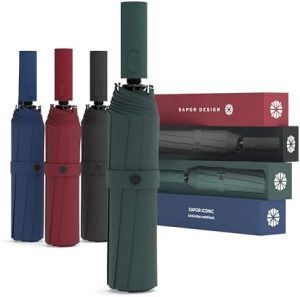 ICONIC Premium Regenschirm mit Lotus Effekt | sturmfest & windsicher | eleganter Taschenschirm für stilvolle Auftritte