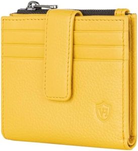 VON HEESEN Leder Kartenetui mit RFID-Schutz - Stilvolle Geldbörse für Damen & Herren in Gelb