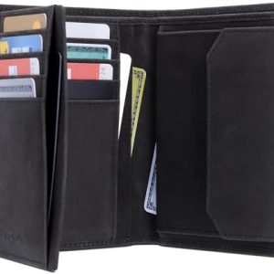 KORUTA Herren Leder Geldbörse mit RFID Schutz I Großes Portemonnaie mit Münzfach I 13 Fächer für Alltag und Reisen
