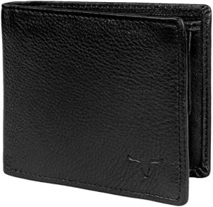URBAN FOREST Geldbörse Herren mit RFID Schutz | Echtleder Querformat | Schwarz für Alltag und Reisen